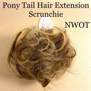 5/$15💥 NWOT Hair Extension Messy Curly Ponytail Scrunchie Wig Highlights